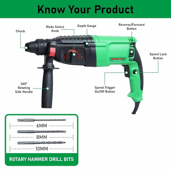 Camron Gold 26mm CG26 Rotary Hammer Drill Machine – Rajeshwari
