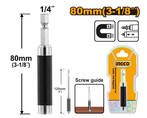 Ingco Extension Screwdriver Bit Holder With Magnetic ABH30801 - The Minimum Length 80mm(3-1/8")