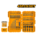Ingco AKDL24502: 45-Piece Impact Screwdriver Bit Set - Comprehensive Kit for Efficient Fastening and Drilling