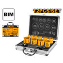 Ingco AKH0121: 12-Piece Bi-Metal Hole Saw Set - Precision Cutting in Various Sizes with Versatile Arbor Options