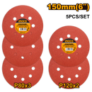 Ingco AKRS150051: 150mm Sanding Sheets Set for RS4508 Random Orbital Sander - Precision Finishing with Grit Variety