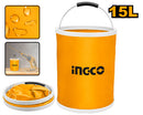 Ingco AMFB15 Folding Bucket - 15L Capacity, 250*320mm, Metal Handle, EVA Non-Slip Handle, 1200D Oxford with PVC Waterproof Coating, Suitable for a Temperature Range of 0°C to 65°C