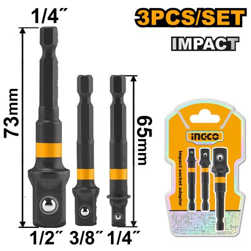 Ingco Impact Socket Adaptor AMN365A01 - Length I 65mm(1/4", 3/8")
