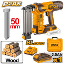 Ingco CBNLI5008 20V Cordless Brad Nailer with 105-Piece Capacity, Brushless Motor, and 1000 Brad Nails