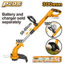 INGCO CGTLI20018 20V Lithium-ion Grass Trimmer - 8200rpm Speed, 300mm Cutting Diameter