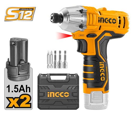INGCO CIRLI1201 12V Lithium-ion Impact Driver - High Torque, Precision Control