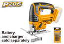 INGCO CJSLI8501 20V Lithium-ion Jig Saw - High Power, 2400rpm Speed, 80mm Wood Cutting Capacity