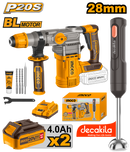 Ingco COSLI231001 20V Cordless Combo Kit - Rotary Hammer & Hand Blender, 4.5J Impact Energy, Dual 4.0Ah Batteries