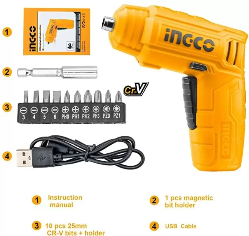 Ingco cordless online screwdriver