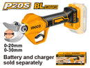Ingco CSSLI20308 20V Lithium-Ion Gauge Straight Shear - Brushless Motor, 20mm/30mm Cutting Diameter