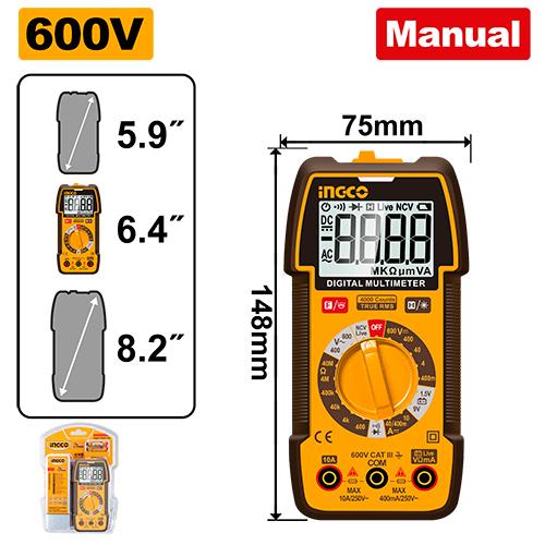 Ingco Digital Multimeter DM36002 - Dc/Ac Voltage 400mV/4V/40V/600V