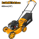 Ingco GLM141181 141cc Gasoline Lawn Mower - Zongshen Engine, 3.0Kw (4HP) Power, 460mm Cutting Width, 60L Catcher