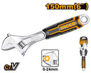 Ingco HADW131068 Adjustable Wrench, 150mm (6") Length, CrV