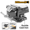 Ingco HBV088 8" Bench Vice with Swivel Base and Anvil (Max Clamping Force: 2500KGS)