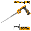 Ingco HCS30028C: 12-inch Compass Saw - 65Mn Material, 7TPI, Precision Ground Teeth, Color Sleeve Packaging