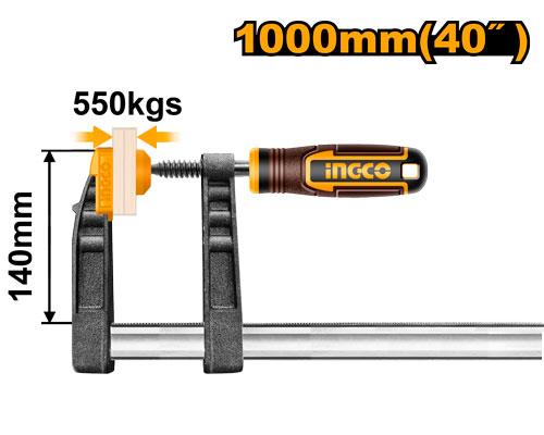 Ingco F Clamp With Plastic Handle HFC021404 - Clamp Size 140x1000mm