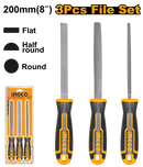 Ingco HKTFW0308: 3 Pcs Wood File Set - 8” Length, Flat, Half Round, Round Files, Double Blister Packaging