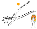 Ingco HLHP01 Leather Hole Punch with Auto-Release Feature and Multi-size Punch Holes