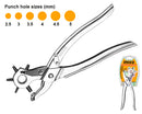 Ingco HLHP01 Leather Hole Punch with Auto-Release Feature and Multi-size Punch Holes