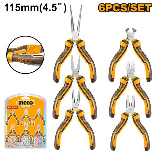 Ingco 6 Pcs Mini Pliers Set HMPS06115