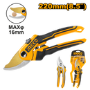 Ingco HPS0601: 8.5-inch Pruning Shear - Durable Metal Frame, High-Quality Carbon Steel Blade, Telfon Coating, TPR Grip