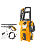 Ingco HPWR20008 High Pressure Washer - 2000W, 220-240V, 150Bar (2200PSI), 6.0L/min Flow Rate, Auto Stop System, Includes Accessories