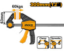 Ingco HQBC01602 Quick Bar Clamp, 63mm x 300mm Size, Max Clamp Force: 60KGS