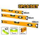 Ingco HSL10403 3-Piece Spirit Level Set - Precise Measurements for Every Project