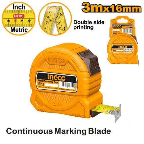 Ingco Steel Measuring Tape HSMT39316 - Length & Width 3mx16mm