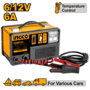Ingco ING-CB1501 Battery Charger - 6A, 6/12V, 40-90Ah