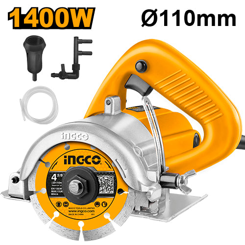 INGCO MC14008 Marble Cutter - 1400W Power, Adjustable Cutting Depth