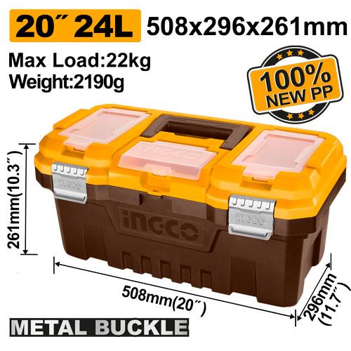 Ingco 20" Plastic Tool Box PBX2002 - Weight 2190g