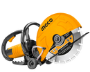 Ingco PC3558 Power Cutter - 2800W, 355mm Blade, Max Cutting Depth 120mm, Includes Extra Carbon Brushes, 1x 355mm Cutting Disc, 1x 5m Water Pipe, Packed in a Carton Box