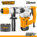 Ingco RH10506 1050W Rotary Hammer - 220-240V, 1100rpm, 4.5J Impact Energy, SDS Plus Chuck