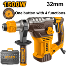 Ingco RH150068 Rotary Hammer - 1500W, 5.5J Impact Energy, High-Performance Drilling