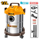 Ingco VC14122 Vacuum Cleaner - 800W, 12L Capacity, Copper Motor
