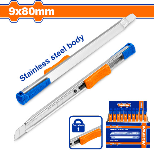 Wadfow Snap-Off Blade Knife WSK1509 - Precision Cutting, Stainless Steel Body
