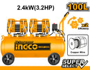 Ingco Air compressor 100L (26.4Gal) 3.2HP Oil free system ACS2241001