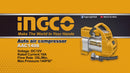 Ingco Auto Air Compressor AAC1408 - 12V, Max Pressure 140PSI/10BAR, Max Air Flow 35L/min
