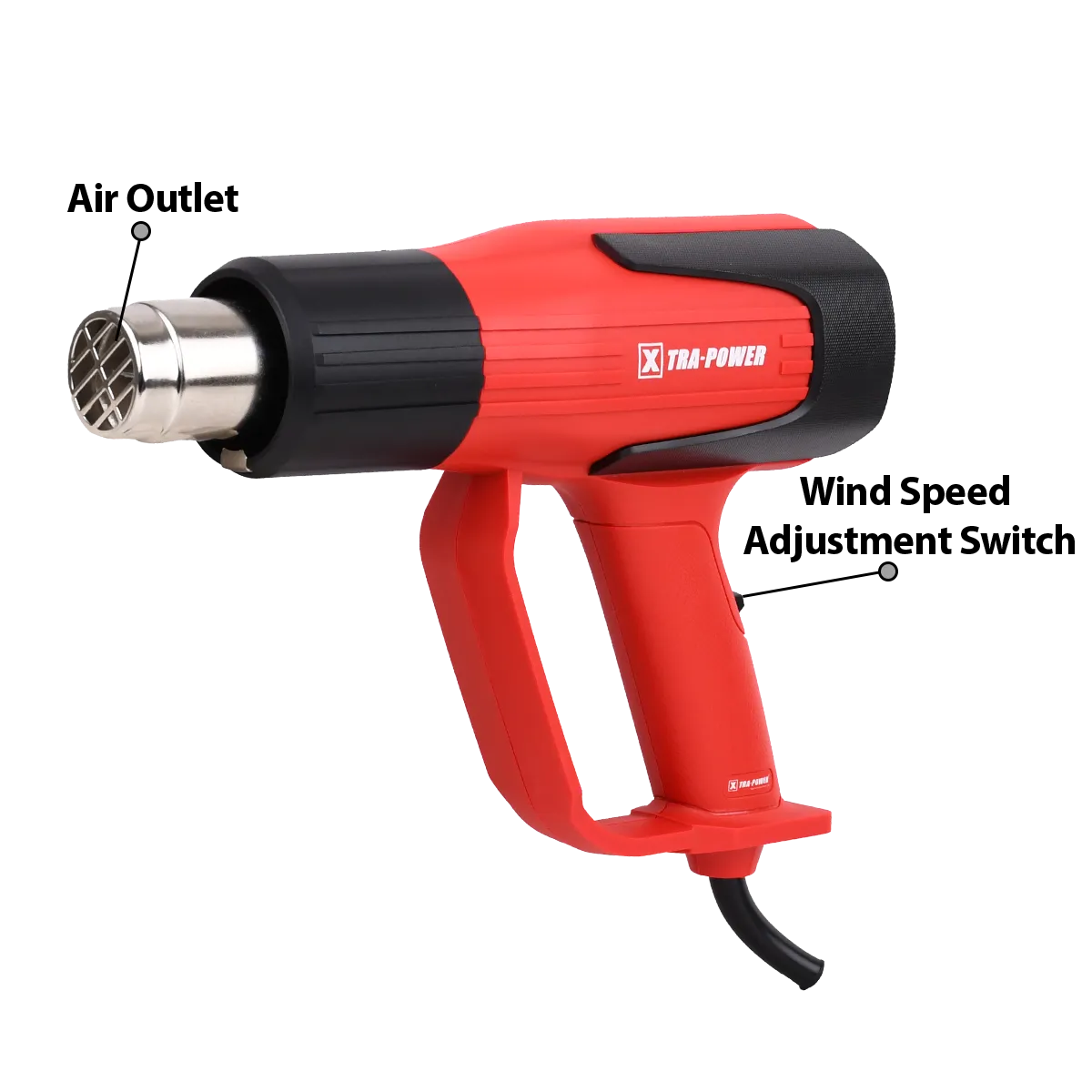 Xtra Power XPT 523 heat gun with nozzles