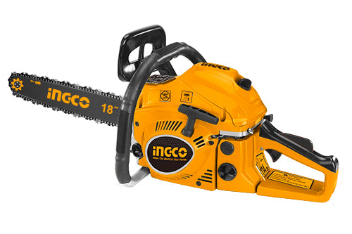 Ingco Gasoline Chain Saw GCS5451811 - 46cc, 18" Bar