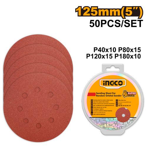 Ingco Sanding Sheet For Random Orbital Sander AKRS1250511 - Size 125mm