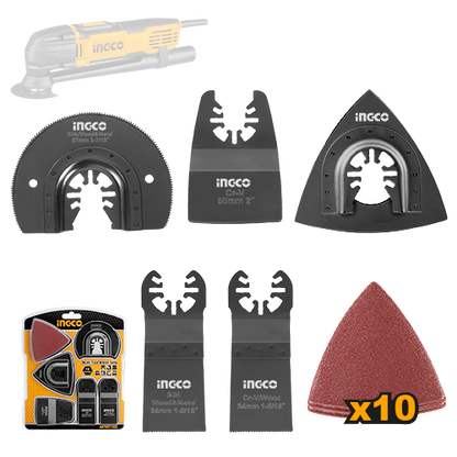 Ingco AKTMT1502 Multi Tool Blade Set - 15 Pieces, Compatible with CMLI2001, MF3008, and UMF3008