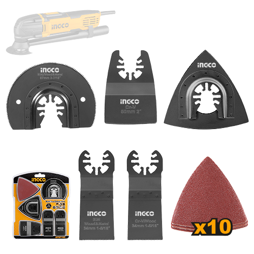 Ingco AKTMT1502 Multi Tool Blade Set - 15 Pieces, Compatible with CMLI2001, MF3008, and UMF3008