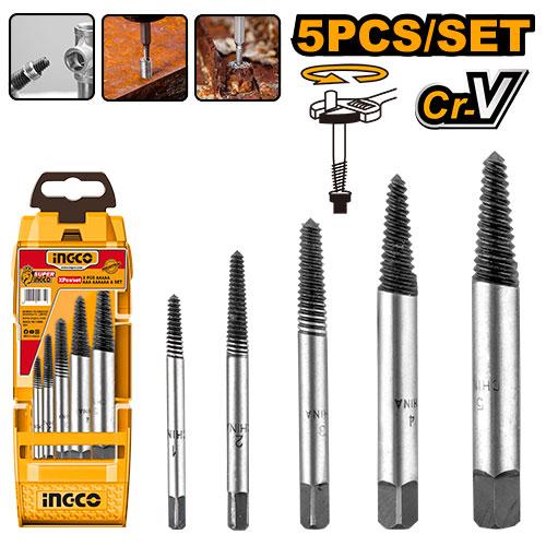 Ingco 5 Pcs Screw Extractor Set ASE008