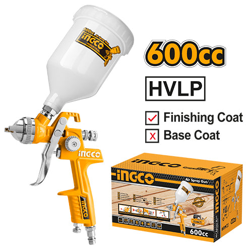 Ingco Air Spray Gun ASG1061 - 1.4mm Nozzle, 600cc Paint Capacity