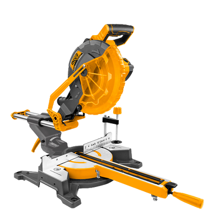 Ingco BM2S180017 Mitre Saw - 1800W, 220-240V, 5300rpm, 255mmx25.4mm Blade, 89mmx320mm Max Cutting Capacity, Mitre and Bevel Cuts, Dual Sliding Rails