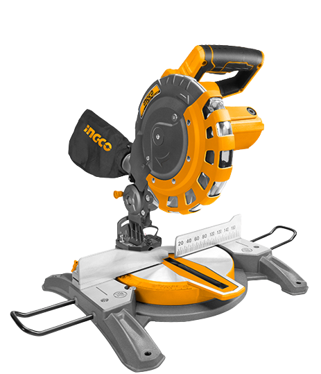 Ingco BMS14007 Mitre Saw - 1400W, 220-240V, 5000rpm, 210mmx25.4mm Blade, 60mmx120mm Max Cutting Capacity, Mitre and Bevel Cuts