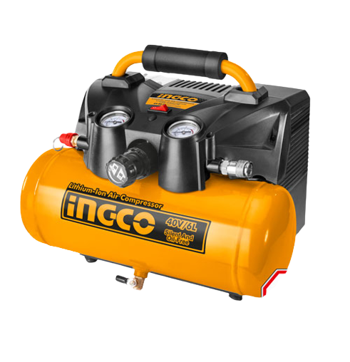 INGCO CACLI2003 40V Lithium-ion Air Compressor - 6L Tank, 135PSI Max Pressure, High Flow