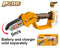 Ingco CGSLI2058 20V Lithium-Ion Pruner Saw with 5" Bar Length and Rapid Chain Speed